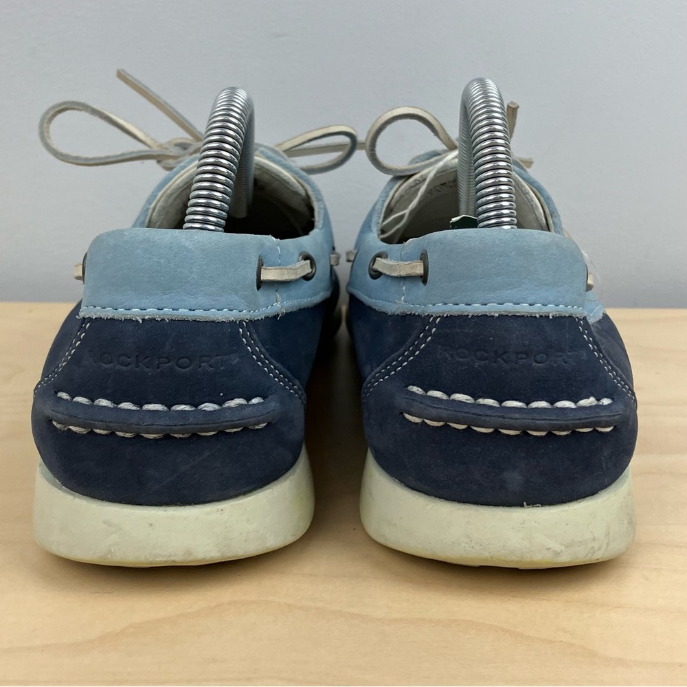 Rockport Men’s Size 8.0 M Classic 2 Eye Leather Boat Shoes Blue Navy White - Picture 8 of 12